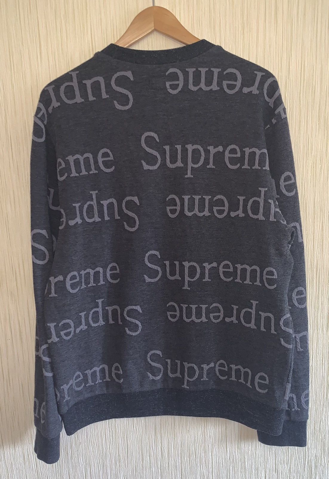 Supreme Jacquard Logo Crewneck Light Green Men's - SS18 - US