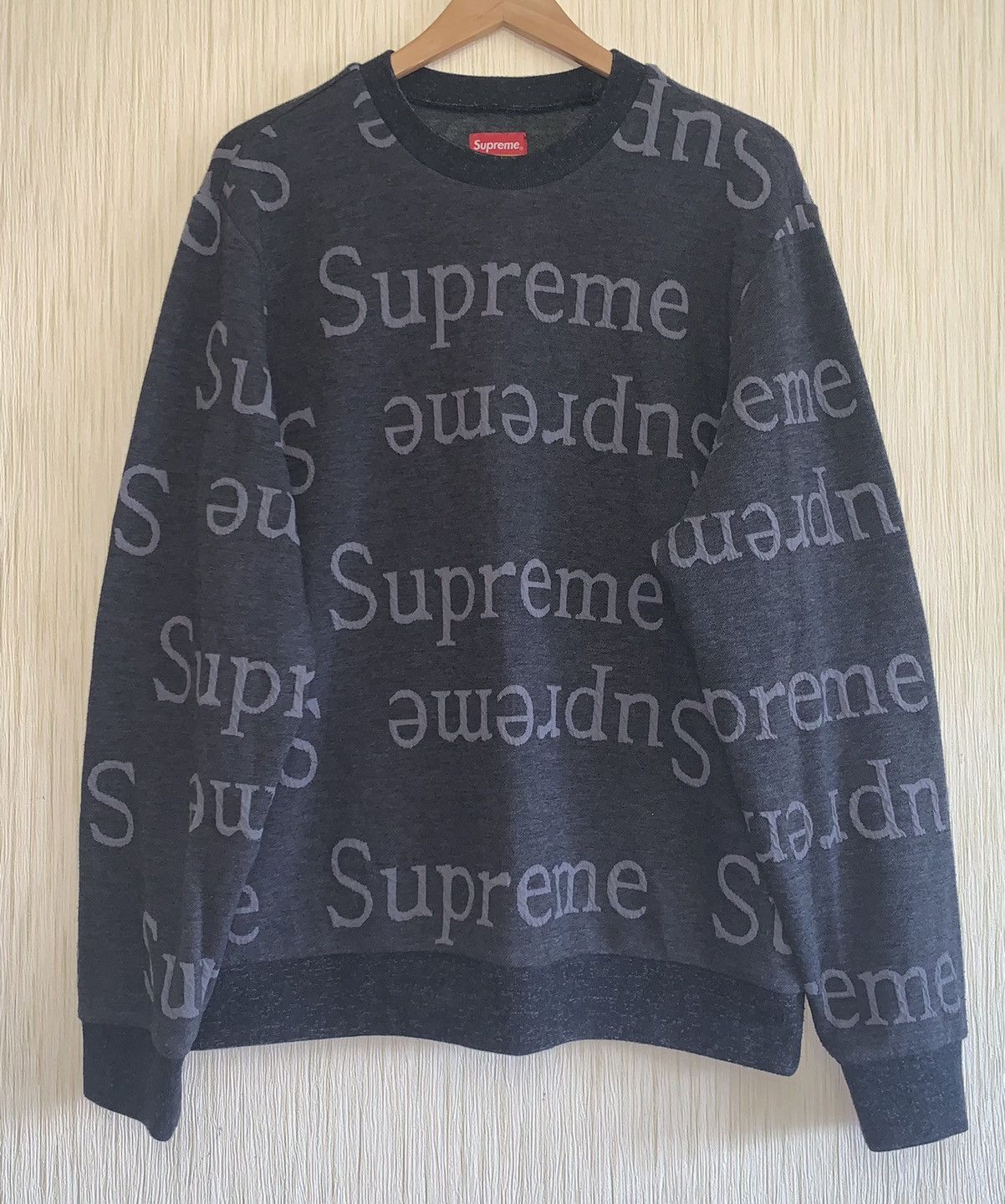 Supreme Rare SS18 Supreme jacquard logo crewneck | Grailed