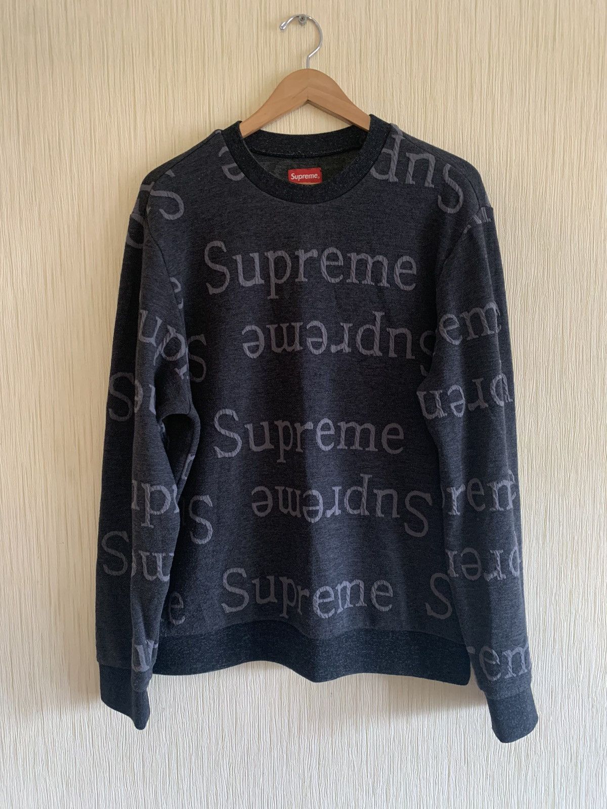 Supreme Rare SS18 Supreme jacquard logo crewneck Size US M / EU 48-50 / 2 - 7 Thumbnail