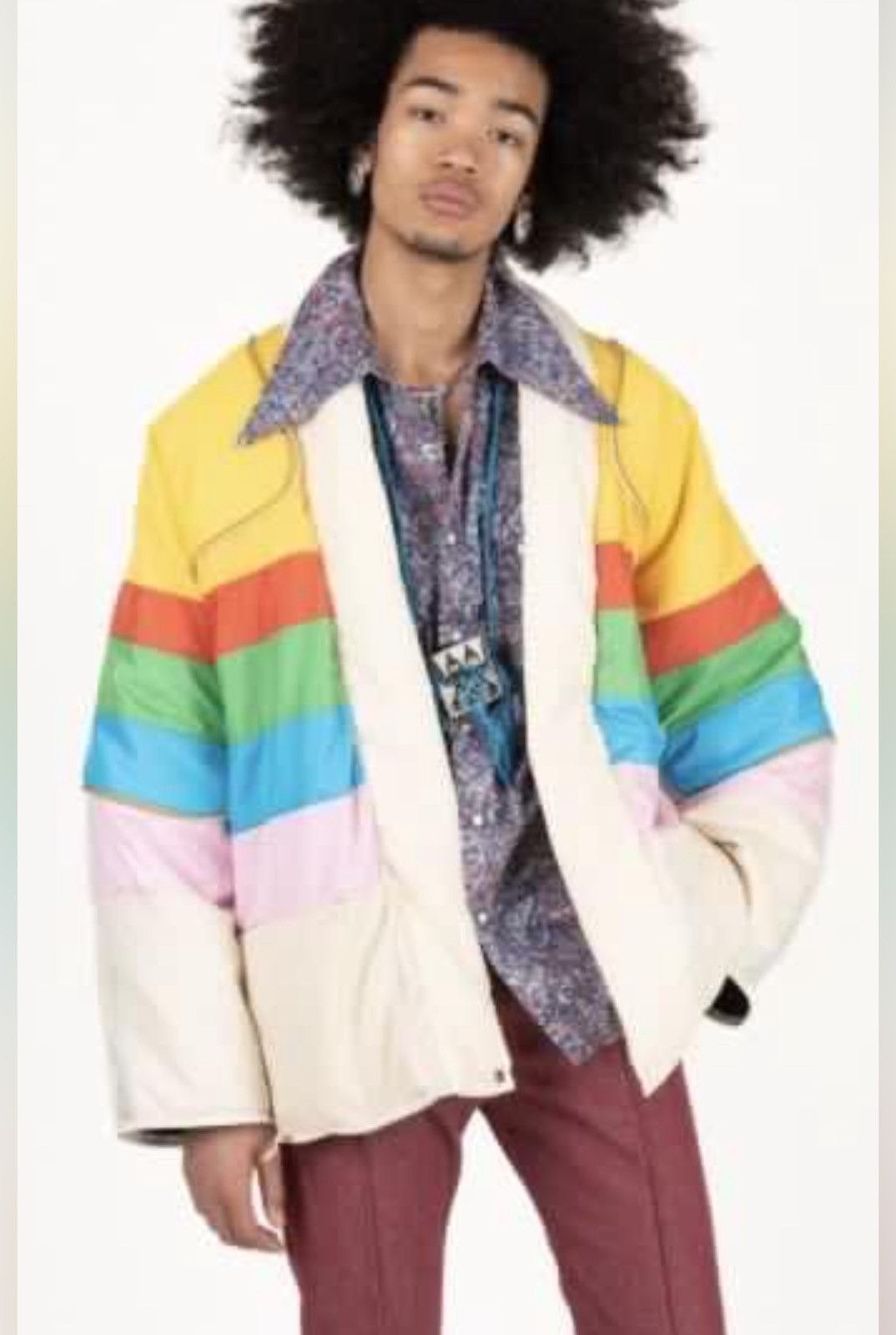 image of Kapital 2022 Kesa Rainbow Convertible Kimono Kesa Coat, Men's (Size 2XL)