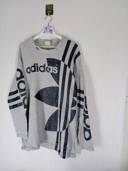 Adidas Vintage Adidas Overprint Big Logo 90s Sweatshirt Size US L / EU 52-54 / 3 - 6 Thumbnail