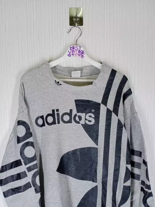 Adidas Vintage Adidas Overprint Big Logo 90s Sweatshirt Size US L / EU 52-54 / 3 - 5 Thumbnail