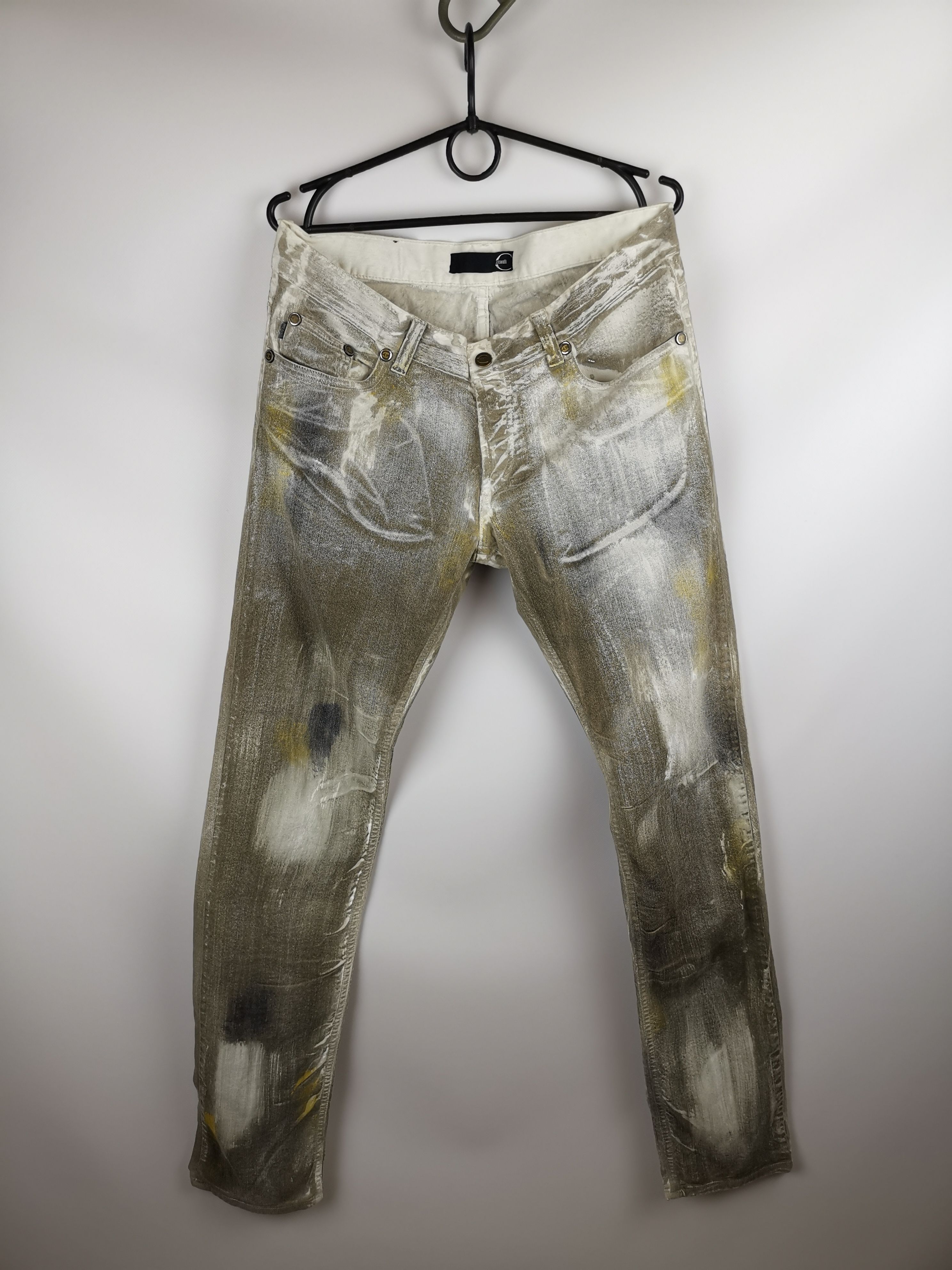 Pre-owned Just Cavalli Multicolor Hand Painted Distressed Denim Jeans