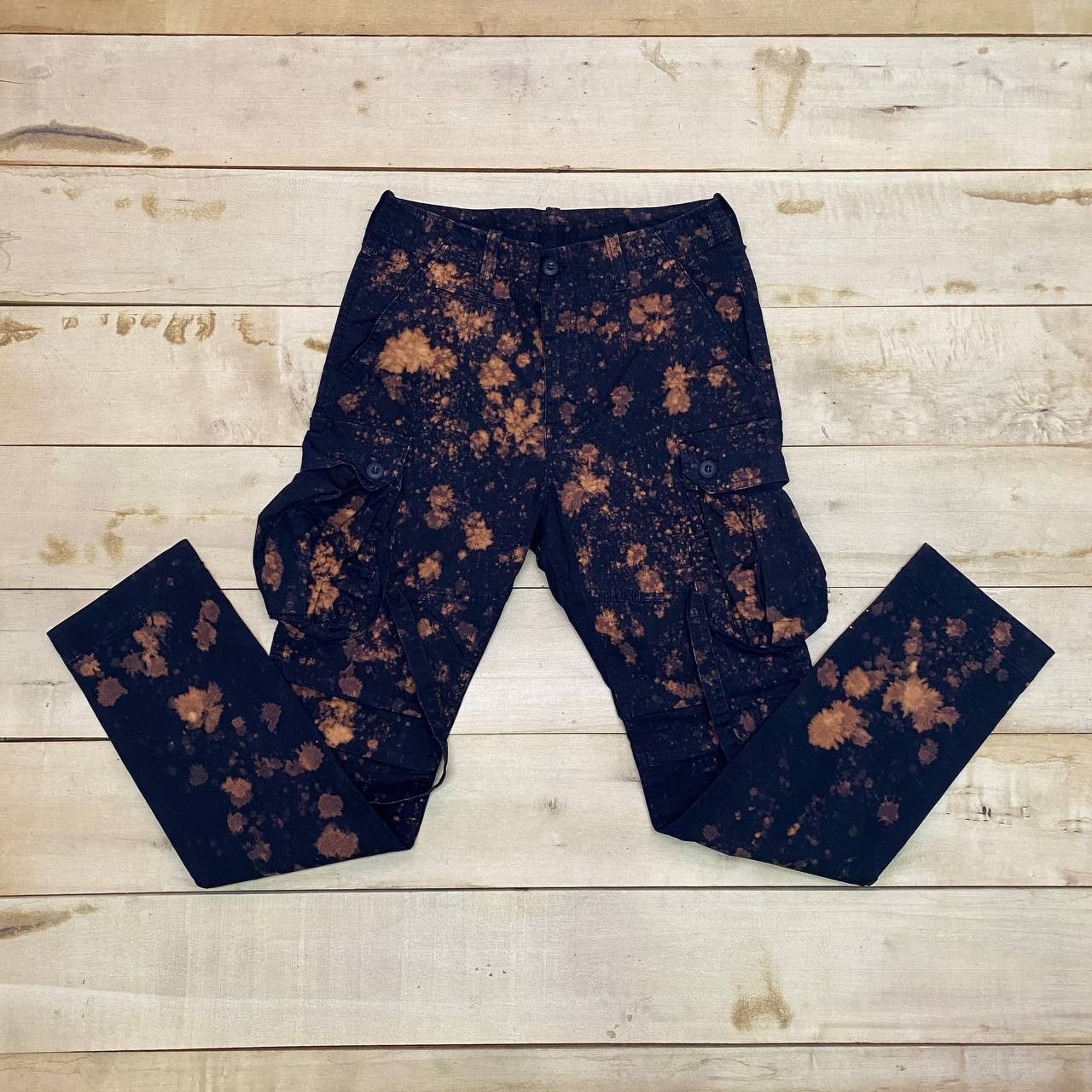 Japanese Brand X349 JAPAN X-BRAND RIPSTOP ACID WASH CARGO PANTS Size US 30 / EU 46 - 1 Thumbnail