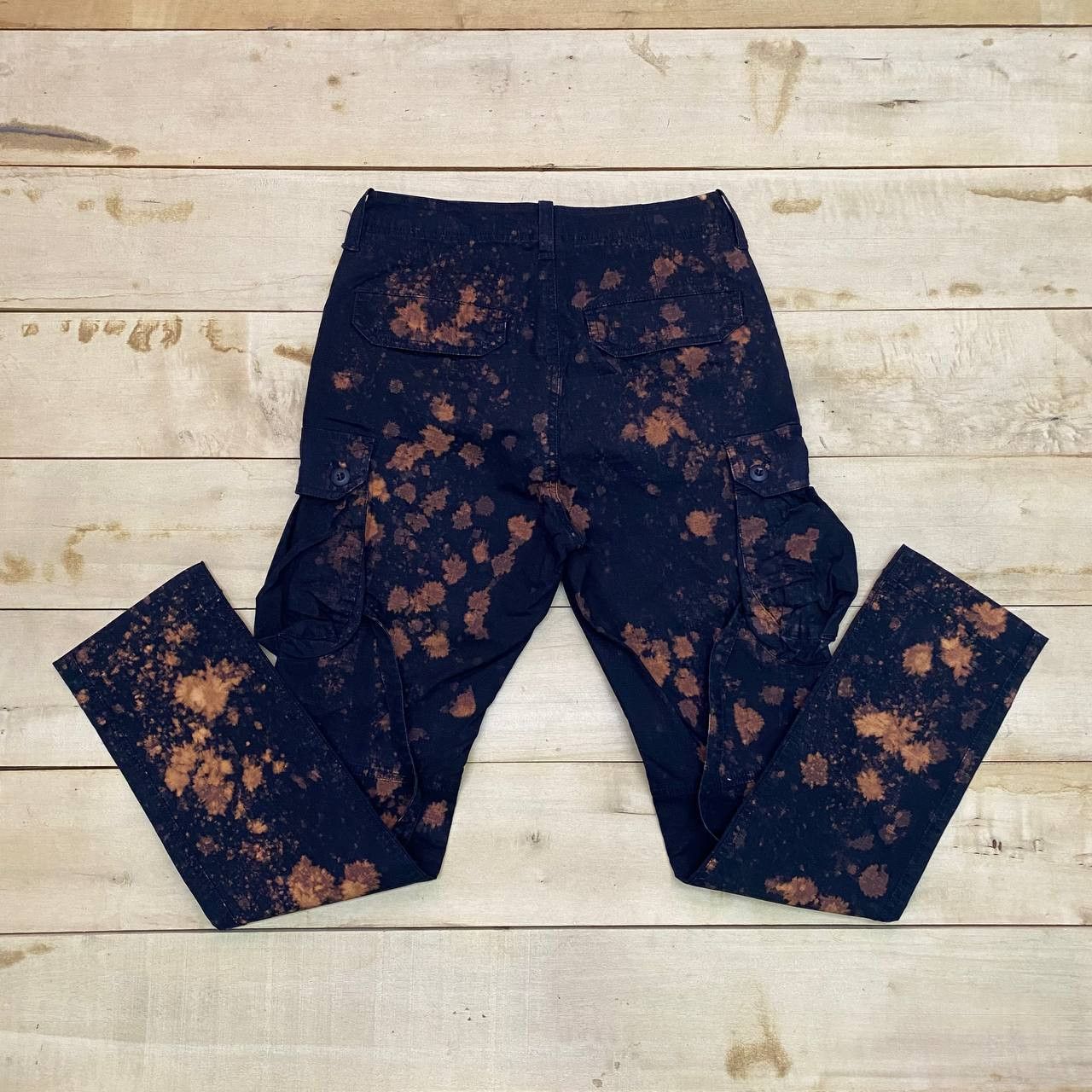 Japanese Brand X349 JAPAN X-BRAND RIPSTOP ACID WASH CARGO PANTS Size US 30 / EU 46 - 3 Thumbnail