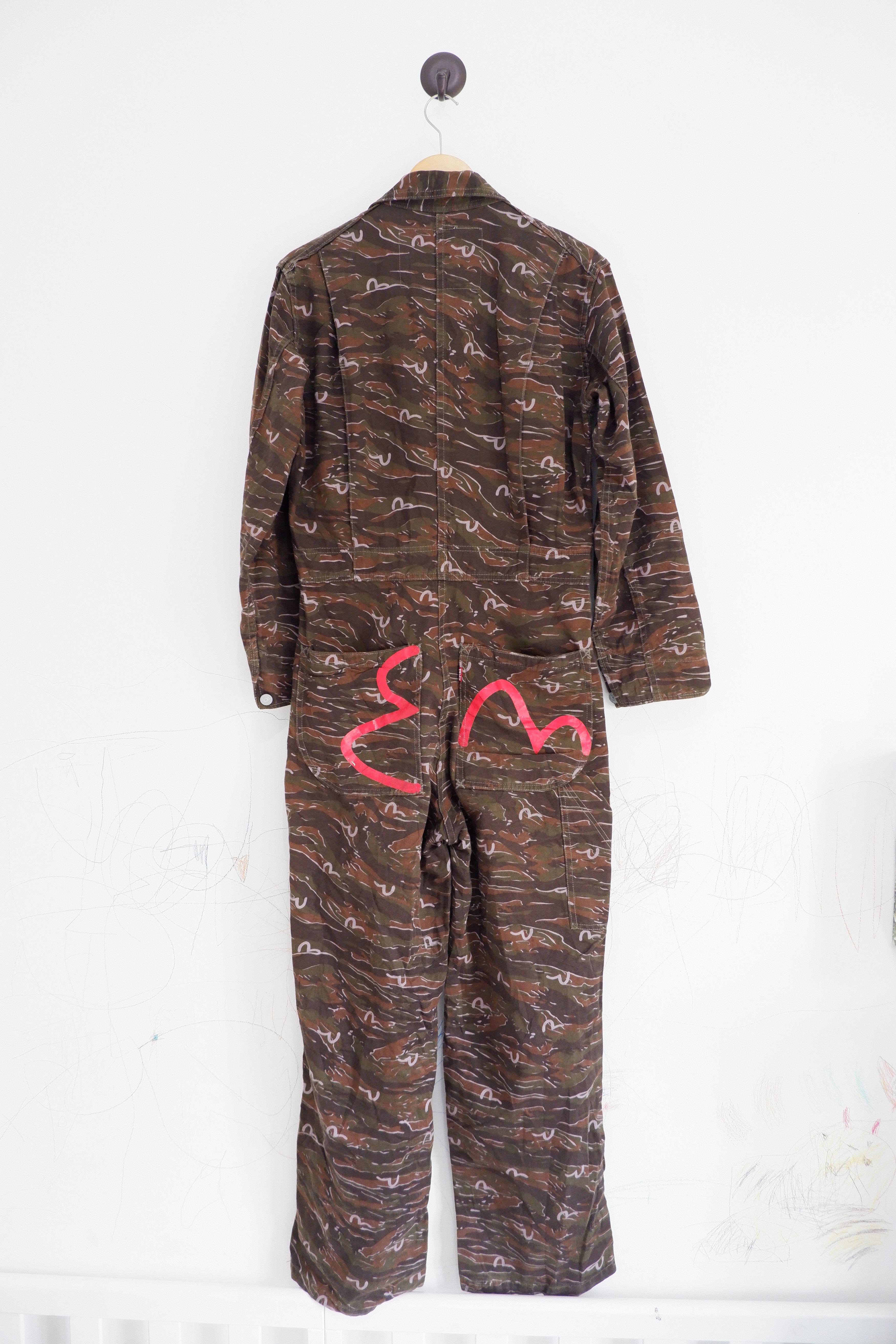 image of Evisu Multi Logo Camo Coveralls, Men's (Size 32)