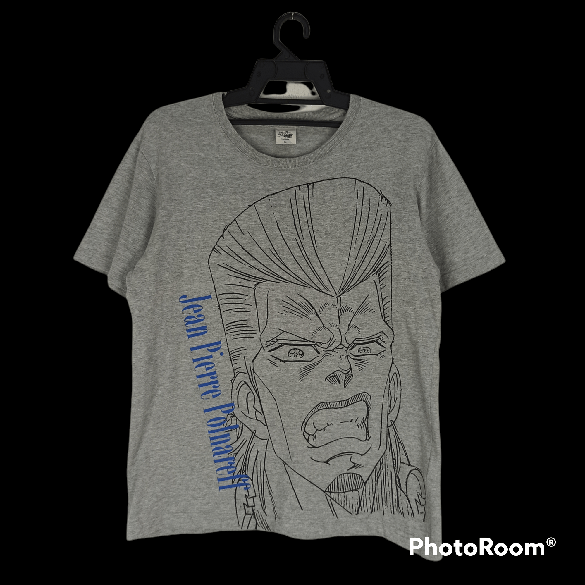 image of Anima x Cartoon Network Anime Jojo Bizarre X Jean Pierre Polnareff Tshirt in Grey (Size Medium)