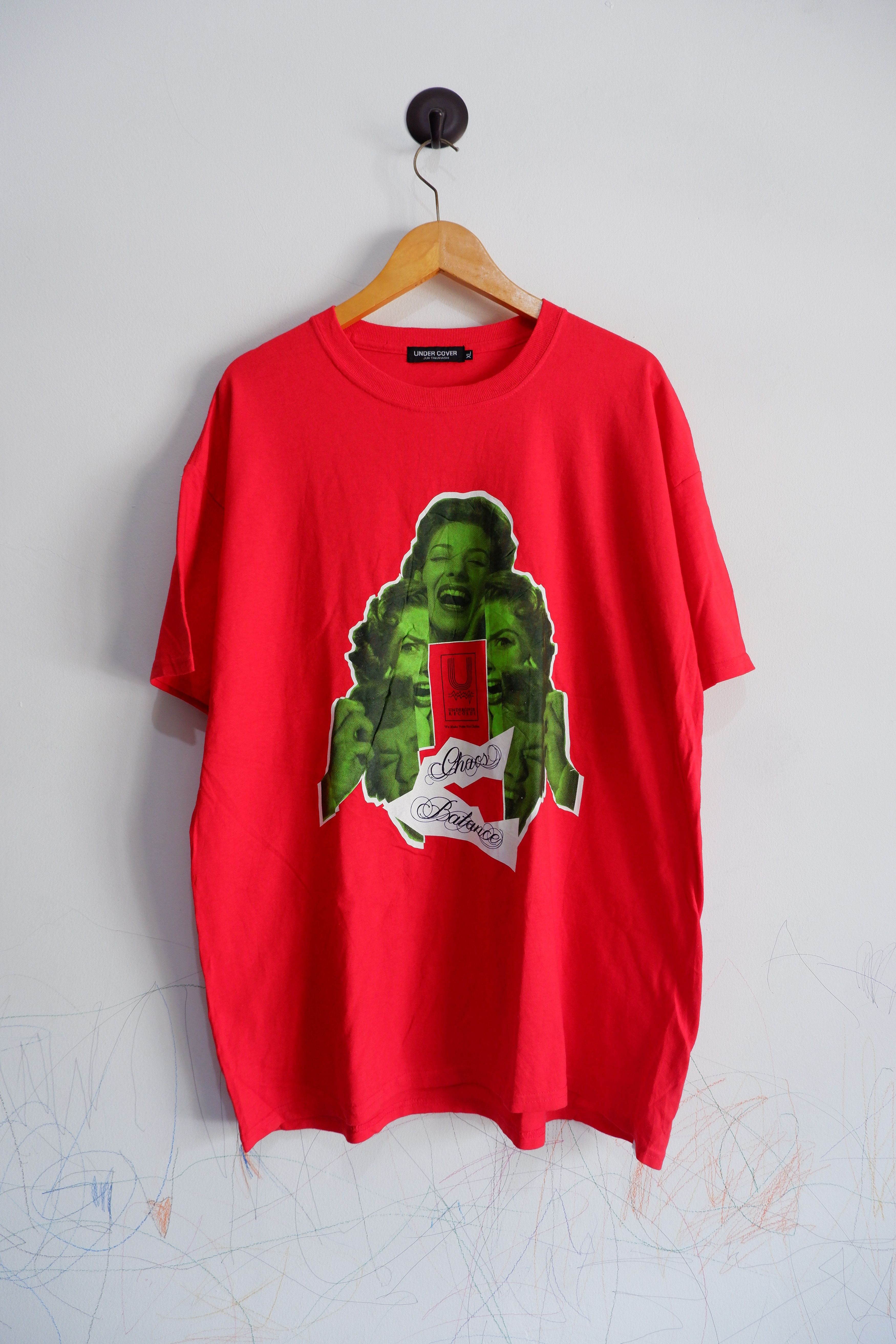 image of Jun Takahashi x Undercover Vintage Undercover Chaos Balance Tees in Red, Men's (Size XL)