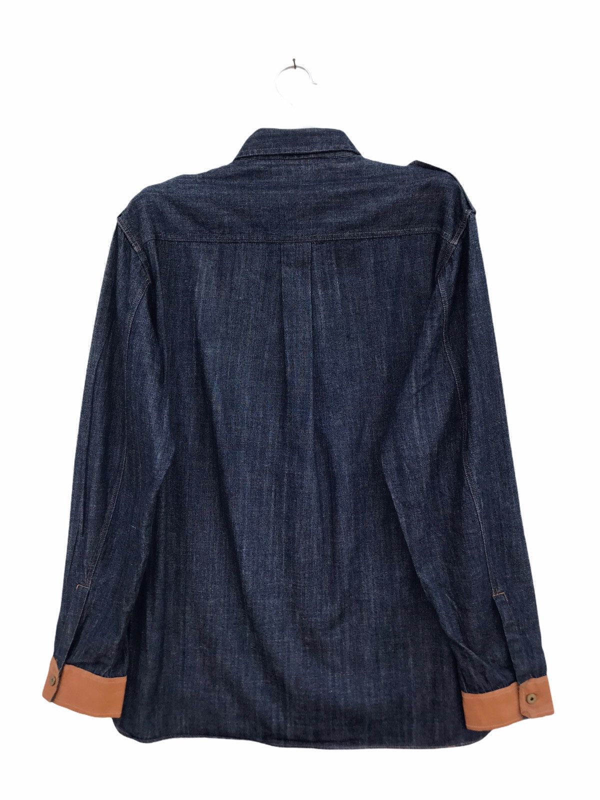 Dolce & Gabbana Dolce & Gabbana Leather Denim Shirt Size US M / EU 48-50 / 2 - 2 Thumbnail