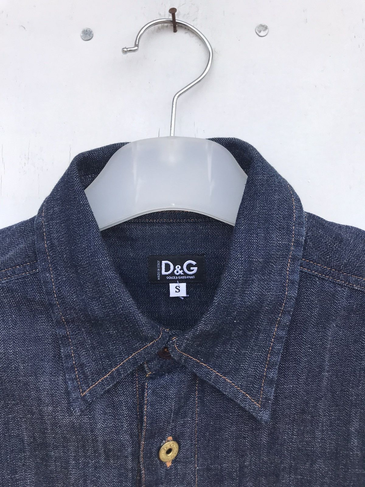 Dolce & Gabbana Dolce & Gabbana Leather Denim Shirt Size US M / EU 48-50 / 2 - 3 Thumbnail