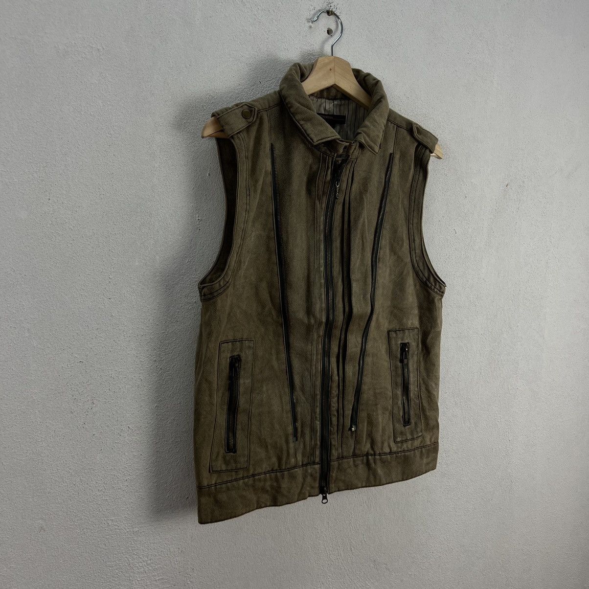 Japanese Brand VINTAGE GROUND FUTURE NATURAL JAPAN PARACHUTE BIKER VEST Size US M / EU 48-50 / 2 - 3 Thumbnail