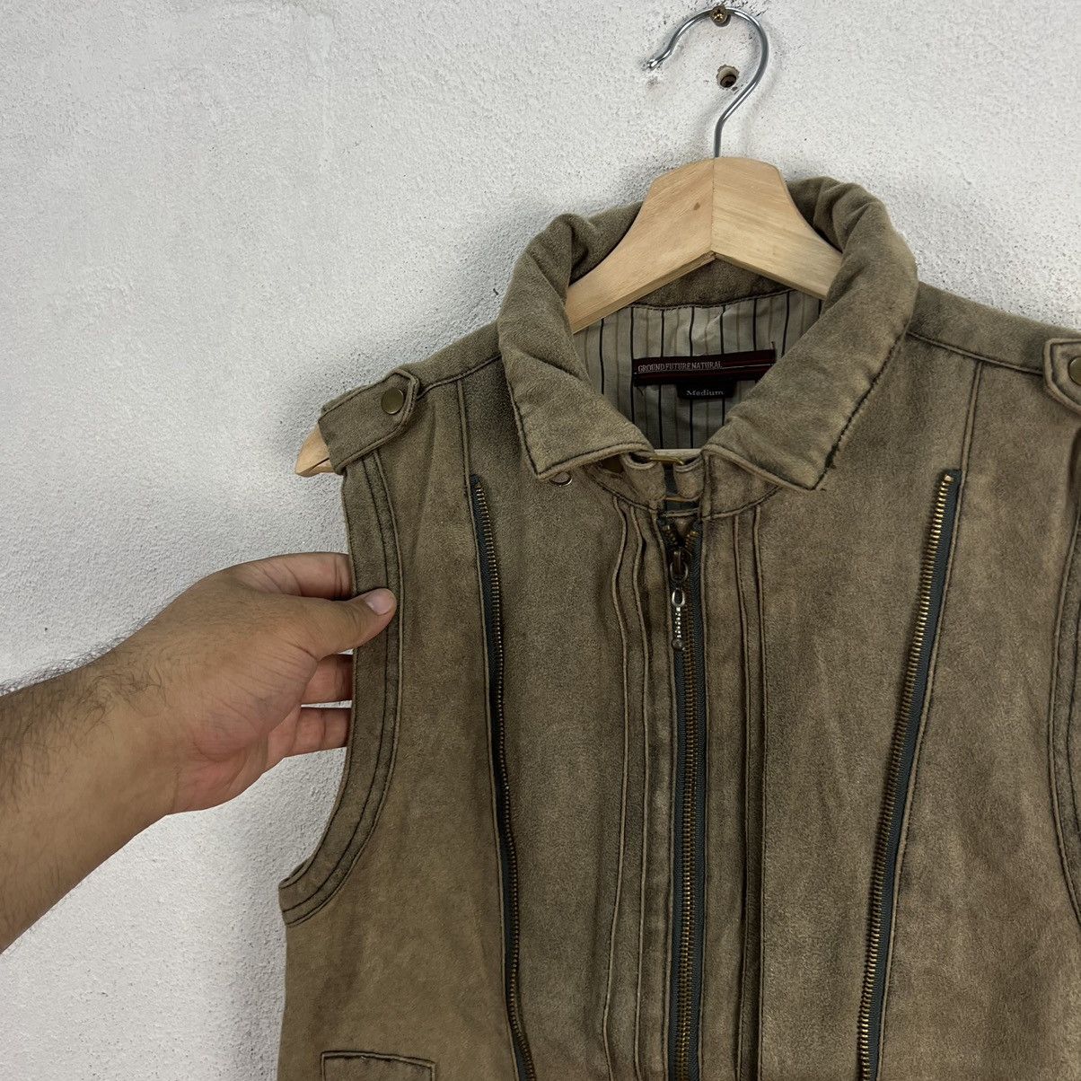 Japanese Brand VINTAGE GROUND FUTURE NATURAL JAPAN PARACHUTE BIKER VEST Size US M / EU 48-50 / 2 - 5 Thumbnail