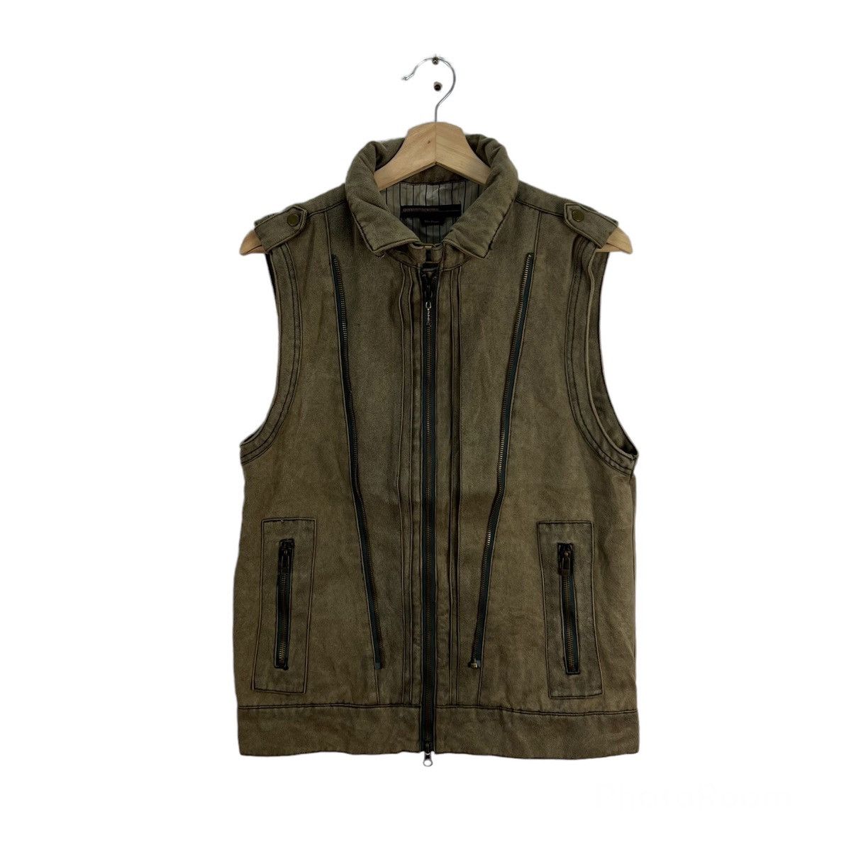 Japanese Brand VINTAGE GROUND FUTURE NATURAL JAPAN PARACHUTE BIKER VEST Size US M / EU 48-50 / 2 - 1 Thumbnail