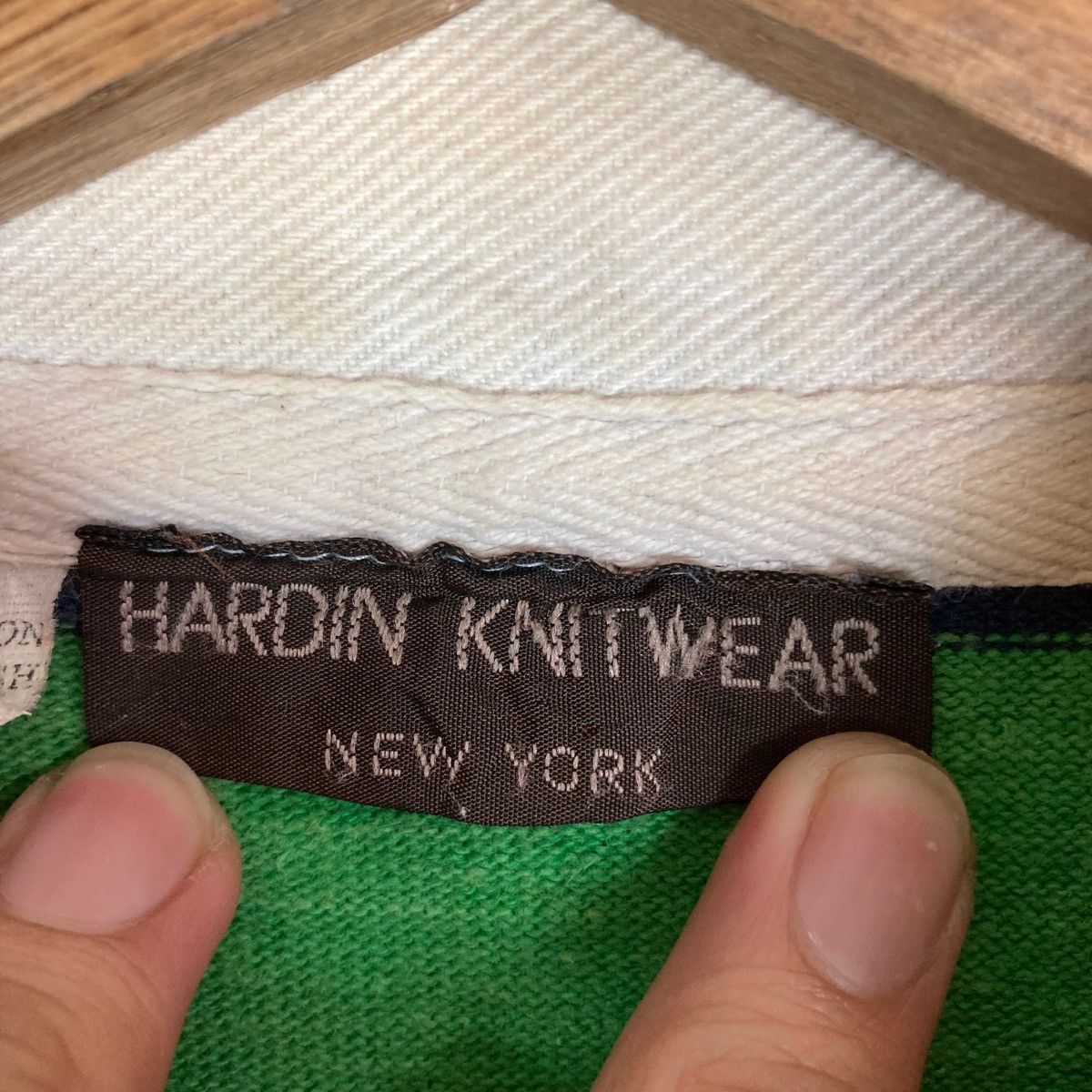 Vintage Vintage Hardin Knitwear New York Two Tone Stripe Collar Size US XL / EU 56 / 4 - 5 Thumbnail