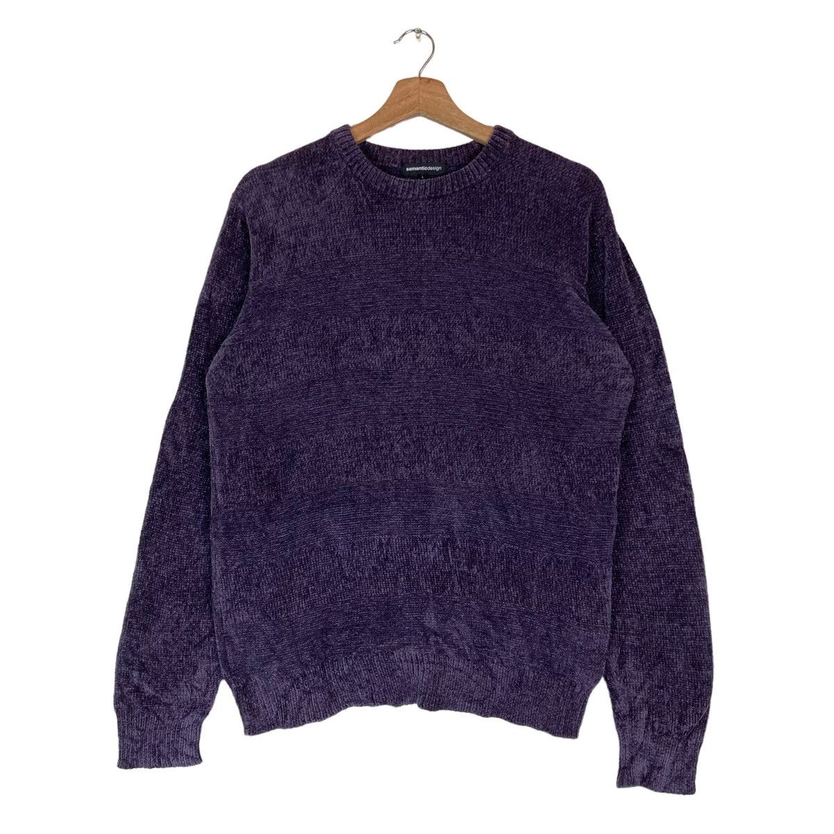 Vintage Vintage Semantic Design Knitwear Plain Pullover Jumper Size US L / EU 52-54 / 3 - 1 Thumbnail