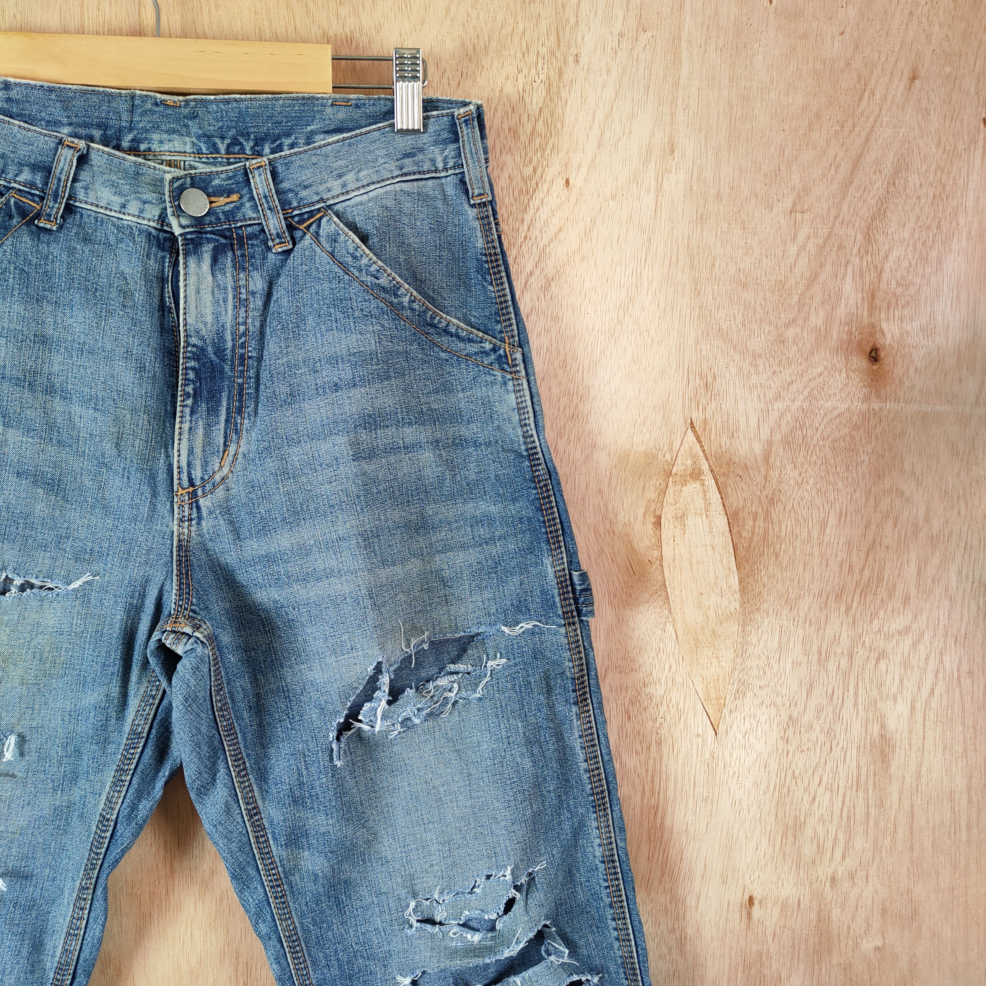 Japanese Brand JAPAN GU DISTRESSED DENIM JEANS PANTS KURT KOBAIN STYLE Size US 29 - 10 Thumbnail