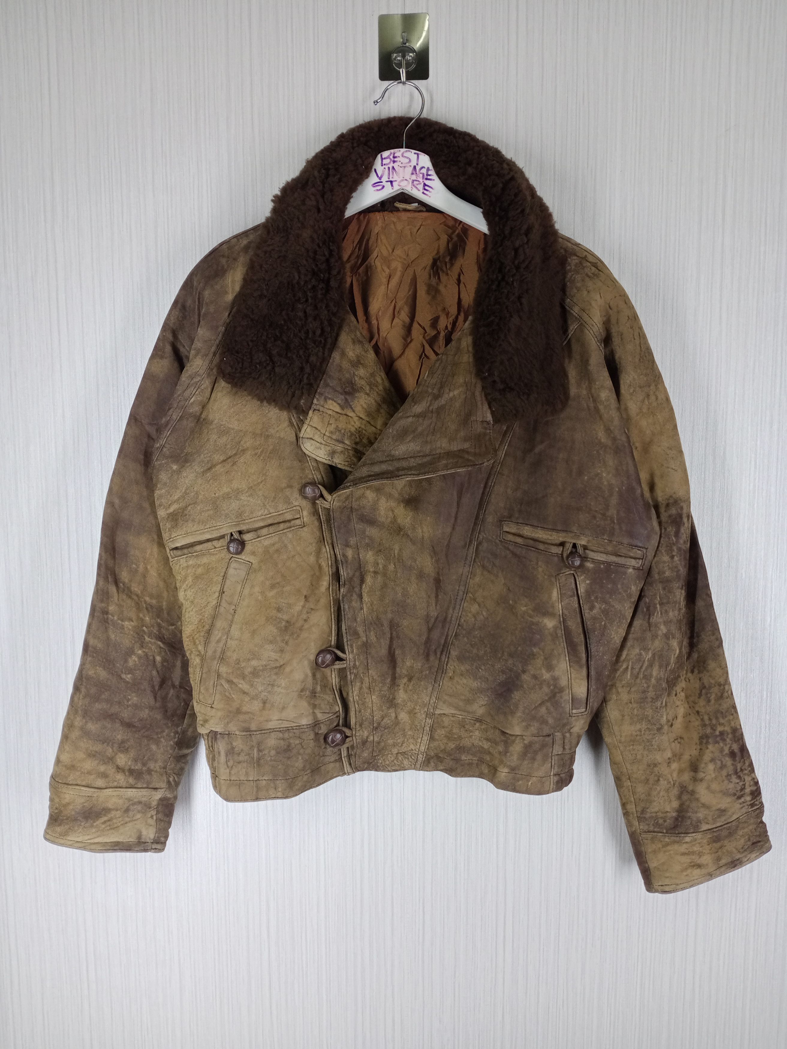 Japanese Brand Vintage Baxton Japanese Sherling Leather Jacket Size US M / EU 48-50 / 2 - 1 Thumbnail