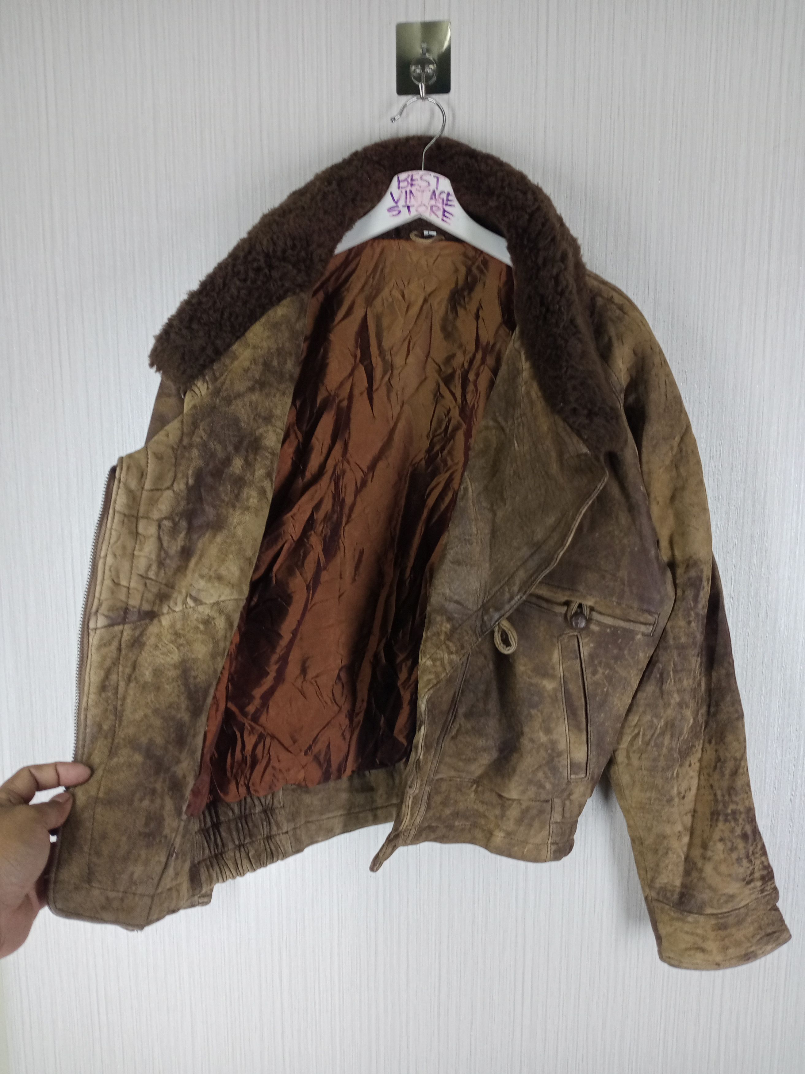Japanese Brand Vintage Baxton Japanese Sherling Leather Jacket Size US M / EU 48-50 / 2 - 2 Thumbnail