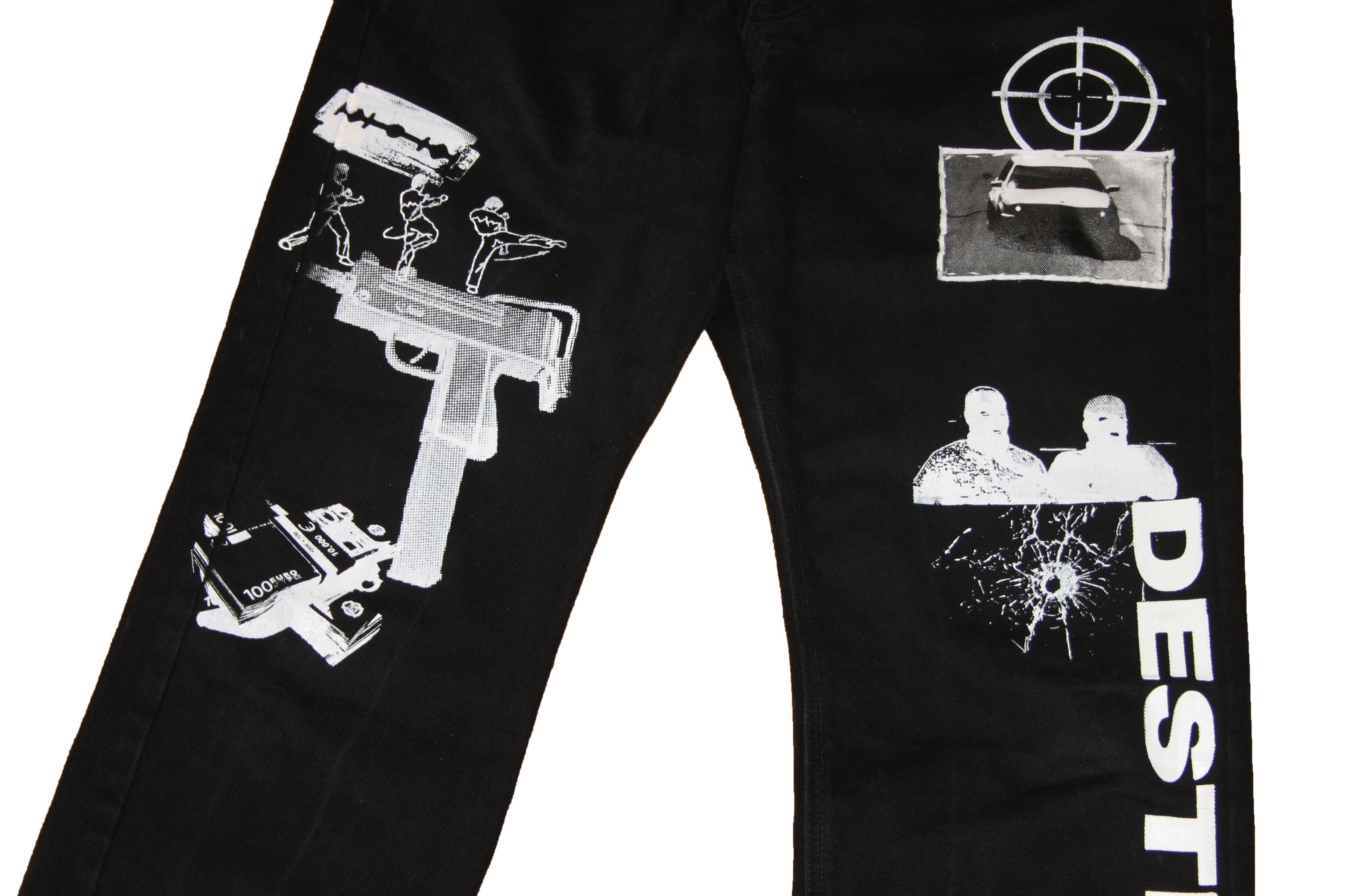 Handmade Custom Patched Jeans Size US 33 - 3 Thumbnail