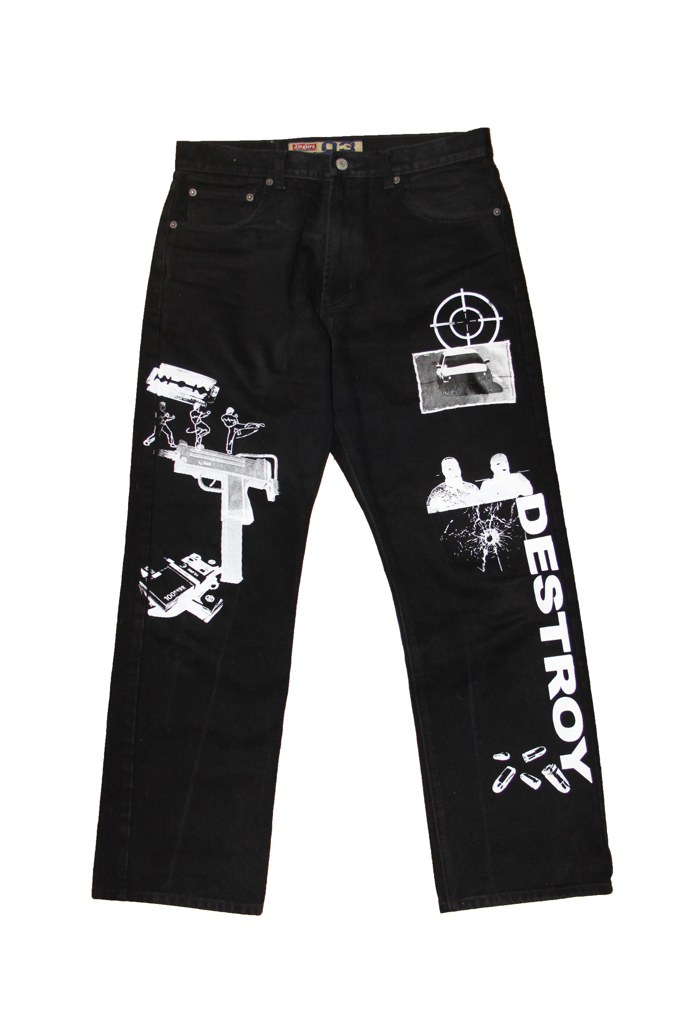 Handmade Custom Patched Jeans Size US 33 - 1 Thumbnail