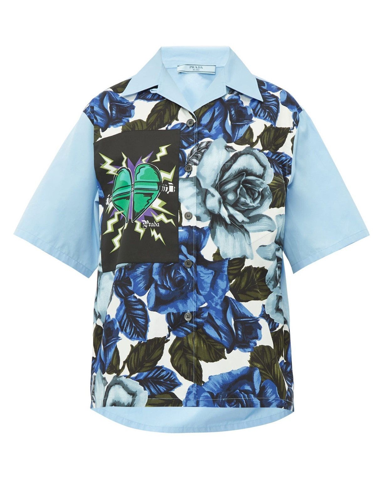 Prada Prada Rose Print Shirt Size US L / EU 52-54 / 3 - 6 Thumbnail