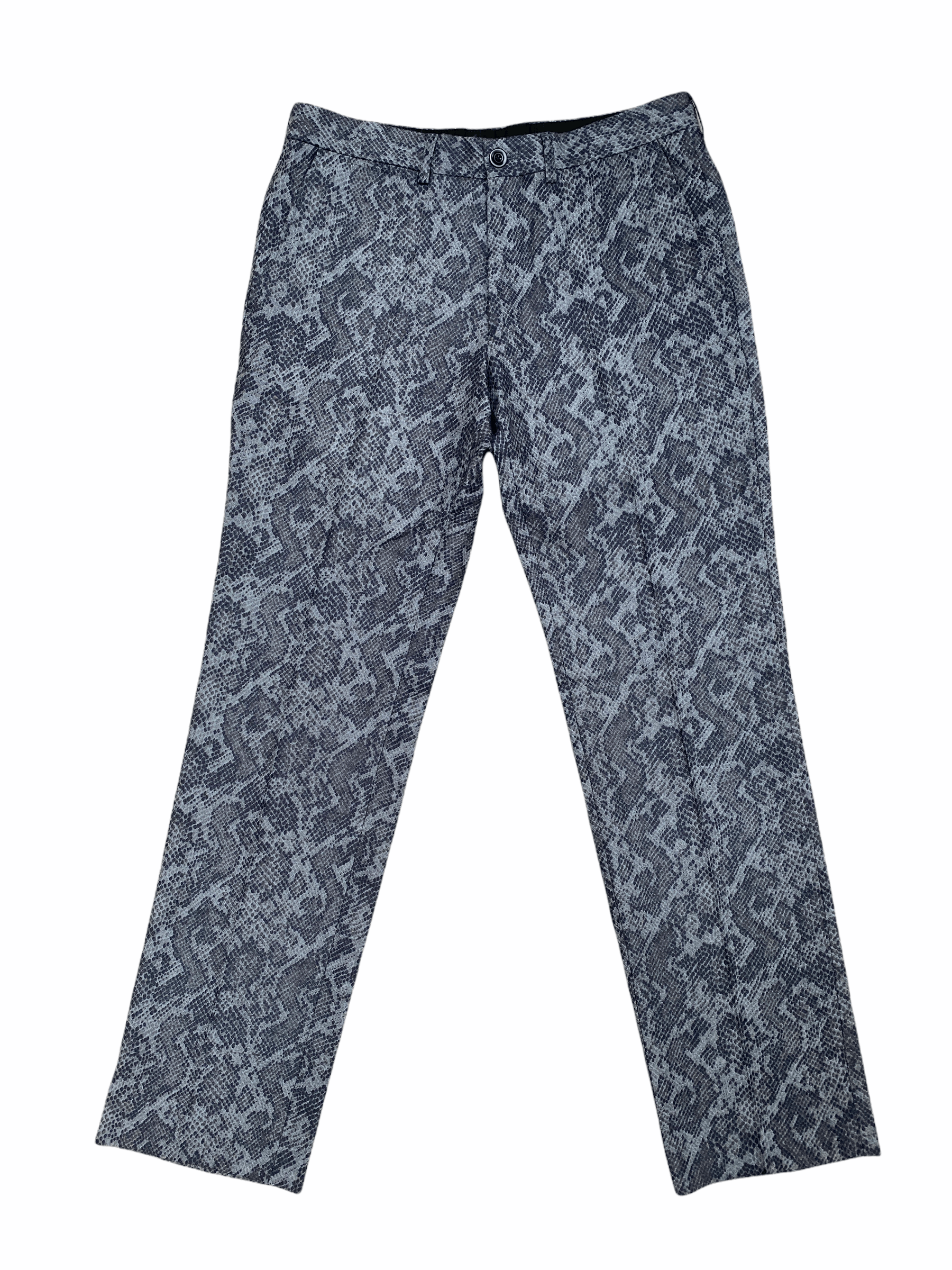 Dries Van Noten Grey Snakeskin print Wool Trousers Size US 32 / EU 48 - 1 Thumbnail