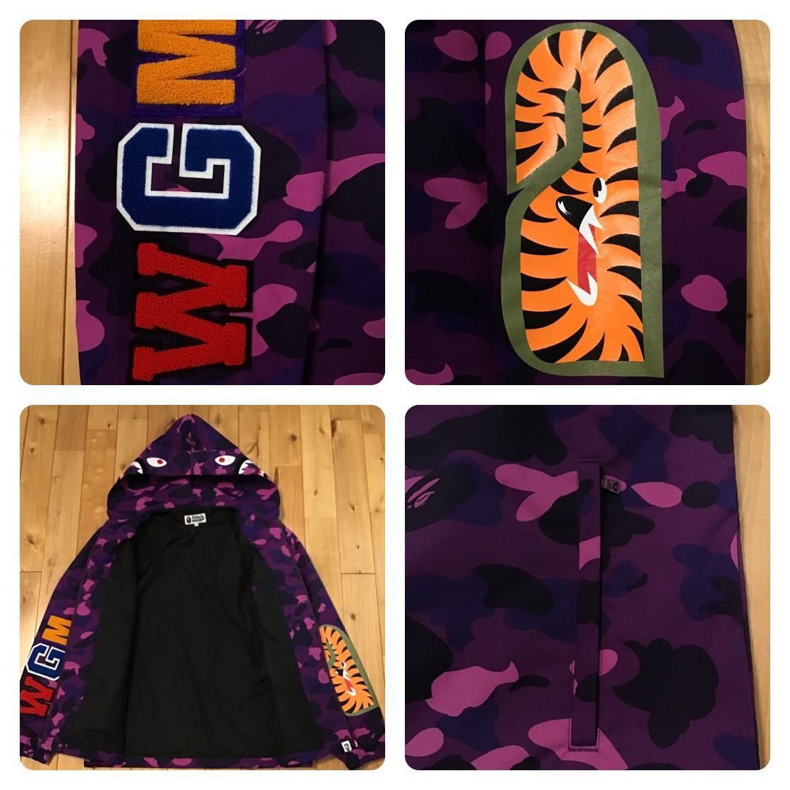 Bape BAPE Purple camo shark zip hoodie jacket a bathing ape Size US M / EU 48-50 / 2 - 7 Thumbnail
