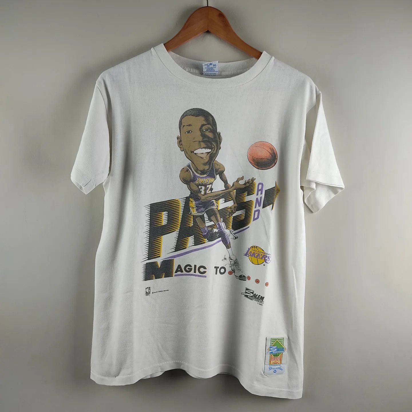 NBA × Salem Sportswear × Vintage 1990 LA Lakers Magic Johnson Size US M / EU 48-50 / 2 - 1 Thumbnail