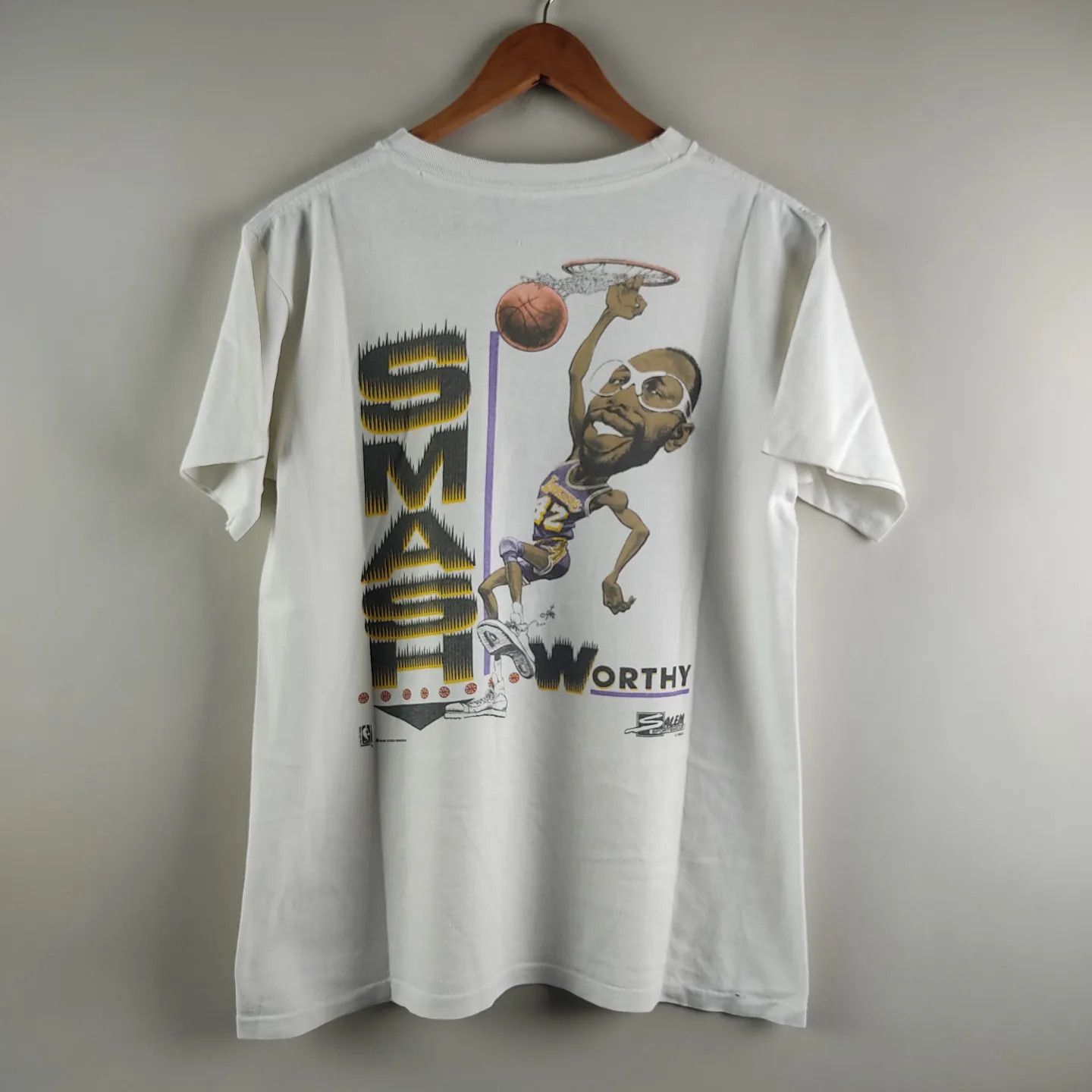 NBA × Salem Sportswear × Vintage 1990 LA Lakers Magic Johnson Size US M / EU 48-50 / 2 - 3 Thumbnail