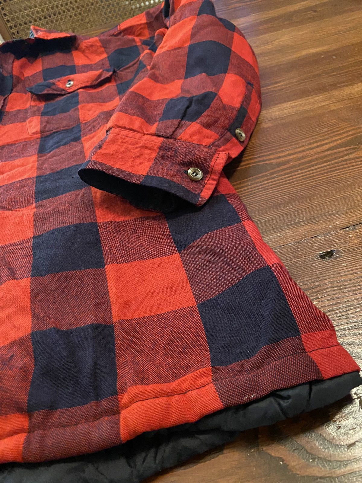 Flannel Vintage 80’s Buffalo Plaid Quilted Lined Shirt Jacket Size US M / EU 48-50 / 2 - 3 Thumbnail