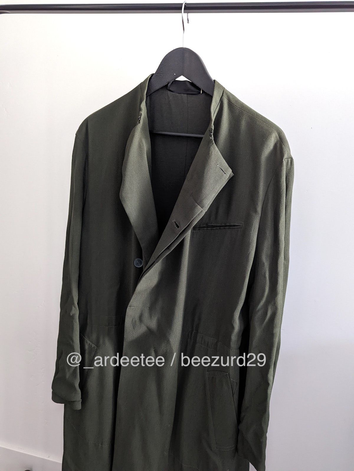 Haider Ackermann *NEW* AZURITE SILK JERSEY LONG COAT $3,000 Size US M / EU 48-50 / 2 - 4 Thumbnail