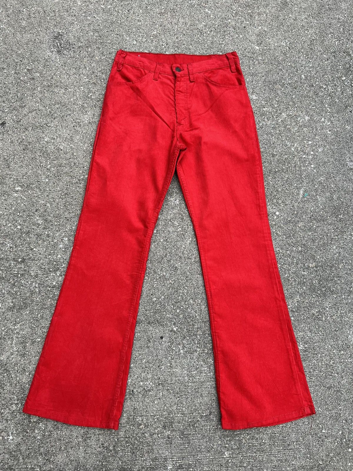 Levi's Vintage 70s Levi’s 646 Red Corduroy Flare Jeans Size US 31 - 1 Thumbnail