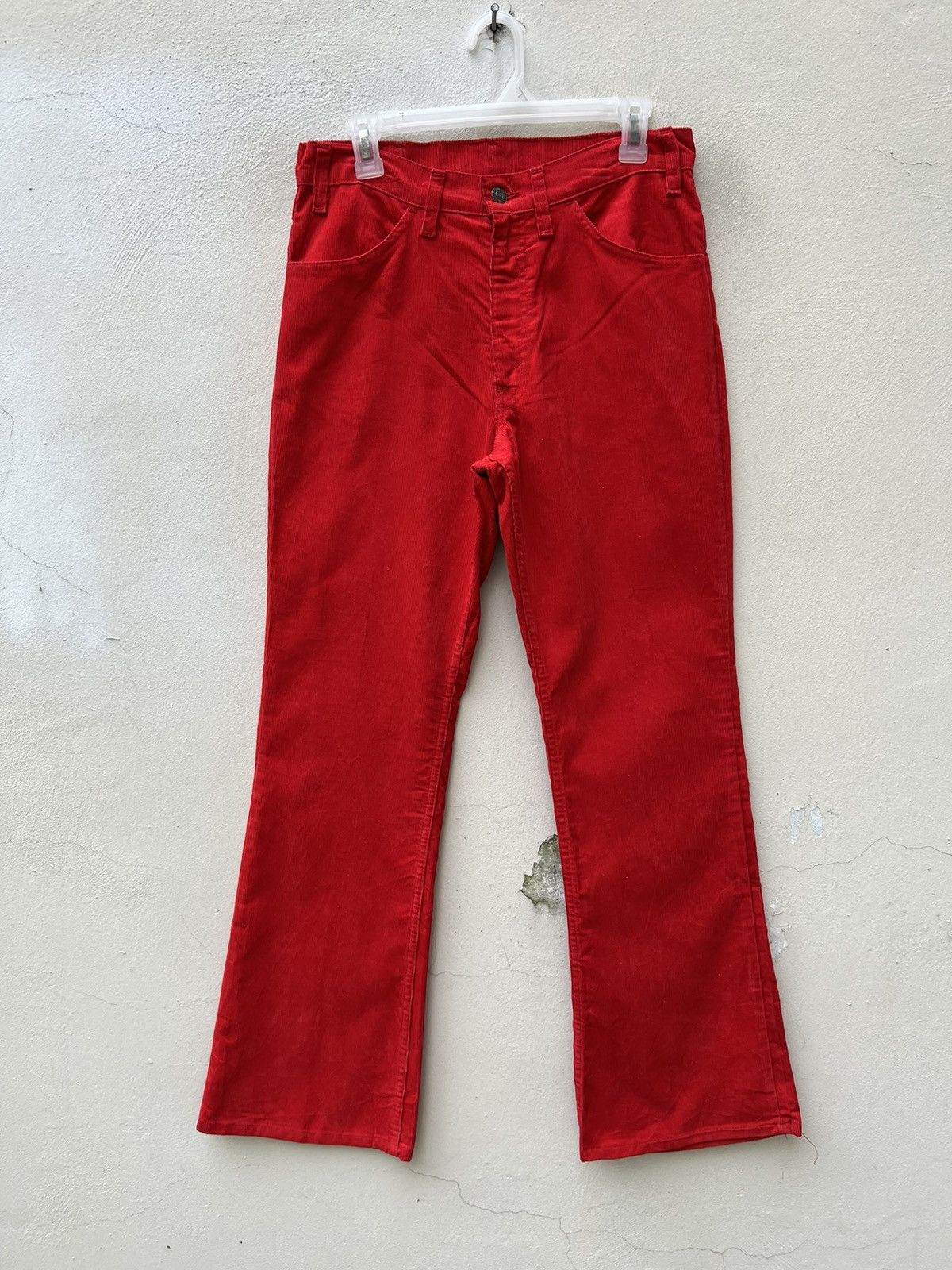 Levi's Vintage 70s Levi’s 646 Red Corduroy Flare Jeans Size US 31 - 6 Thumbnail