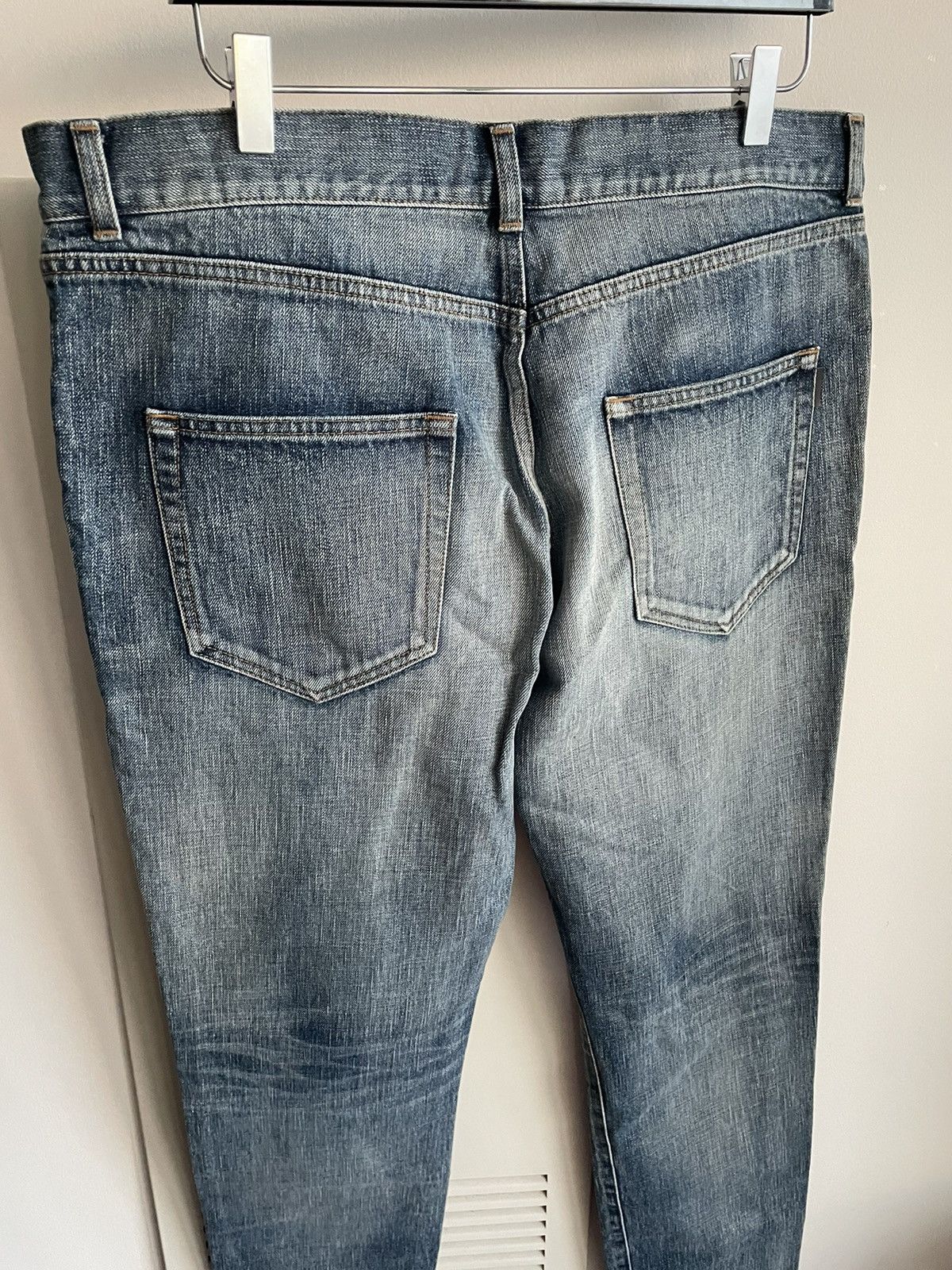 Hedi Slimane × Saint Laurent Paris × Yves Saint Laurent Rare Super Runway Brand New Skinny Trash Ripped Denim Jeans Size US 35 - 21 Thumbnail