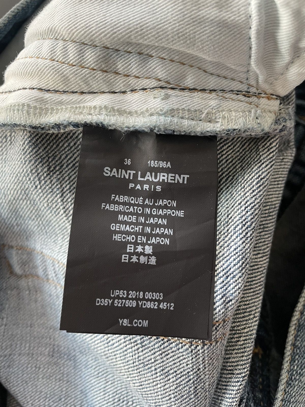 Hedi Slimane × Saint Laurent Paris × Yves Saint Laurent Rare Super Runway Brand New Skinny Trash Ripped Denim Jeans Size US 35 - 9 Thumbnail
