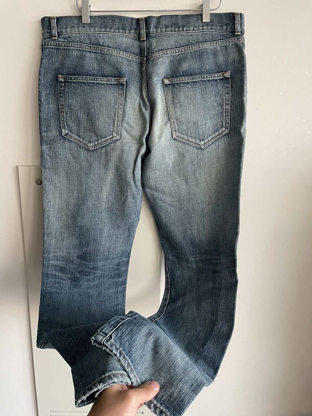 Hedi Slimane × Saint Laurent Paris × Yves Saint Laurent Rare Super Runway Brand New Skinny Trash Ripped Denim Jeans Size US 35 - 24 Thumbnail