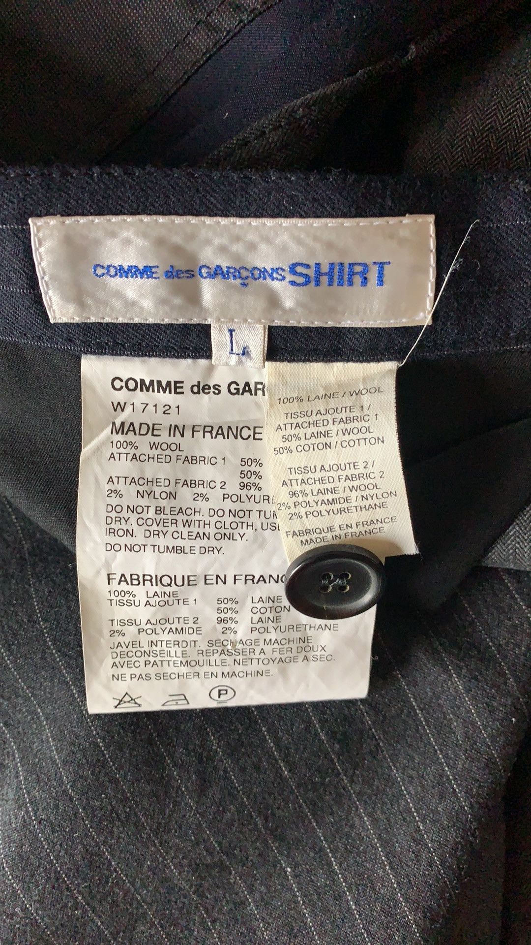 Comme des Garcons × Junya Watanabe NWOT CDG SHIRT contrast fabric block wool chore Pants Size US 36 / EU 52 - 14 Thumbnail
