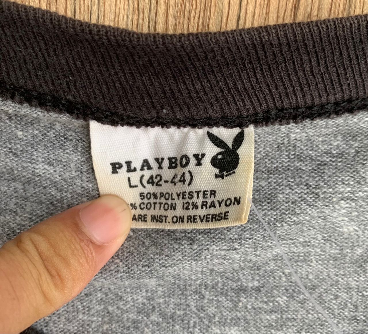 Playboy × Vintage Vintage Tee D 34 Playboy ringer Size US L / EU 52-54 / 3 - 3 Thumbnail
