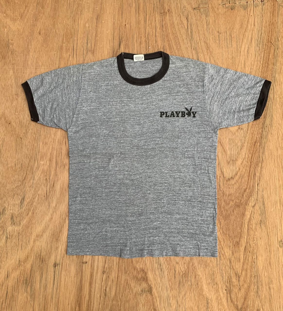 image of Made In USA x Playboy Vintage Tee D 34 Playboy Ringer in Grey, Men's (Size Large)