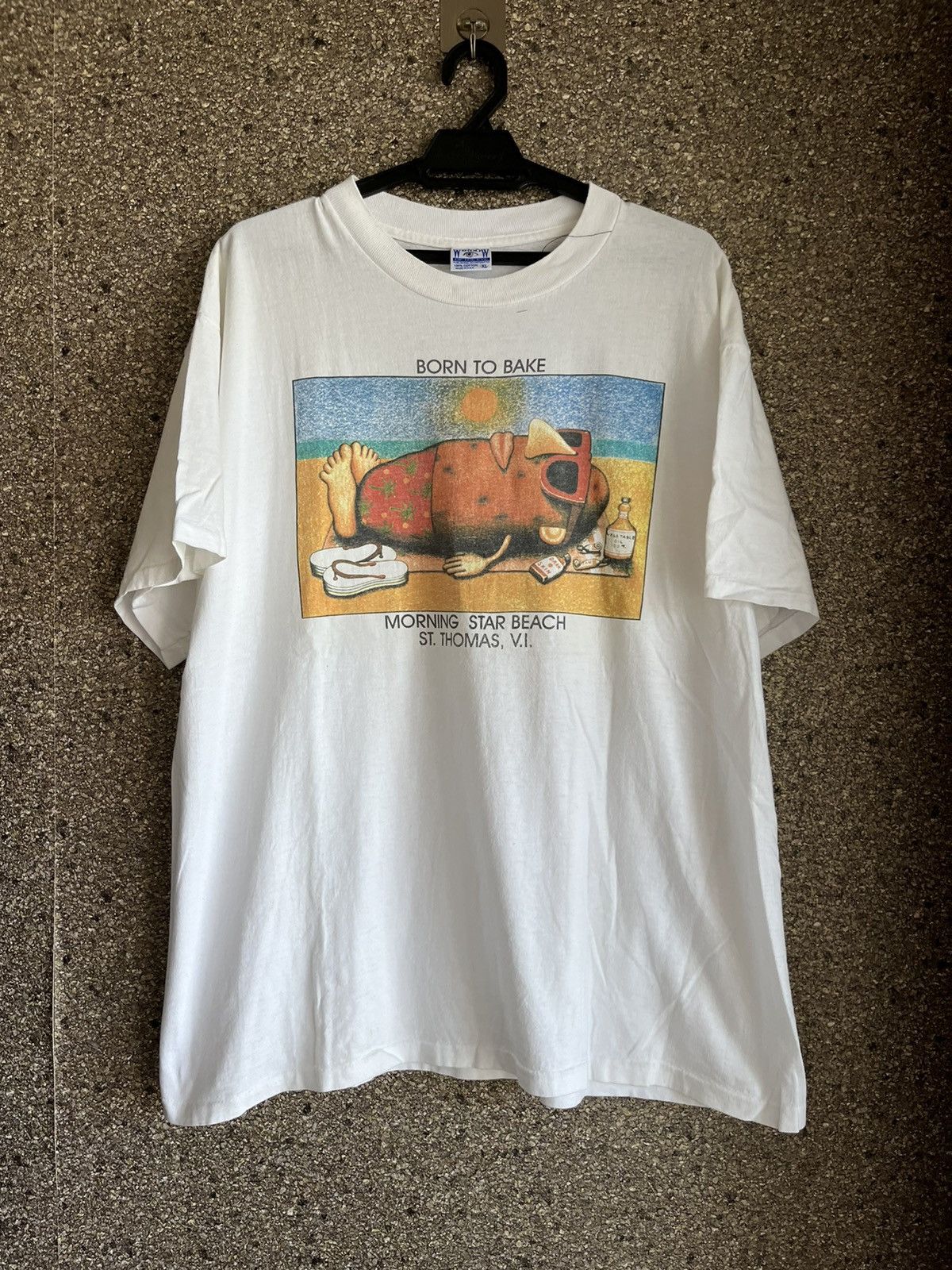 image of Vintage Born To Bake Ft11 in White, Men's (Size XL)