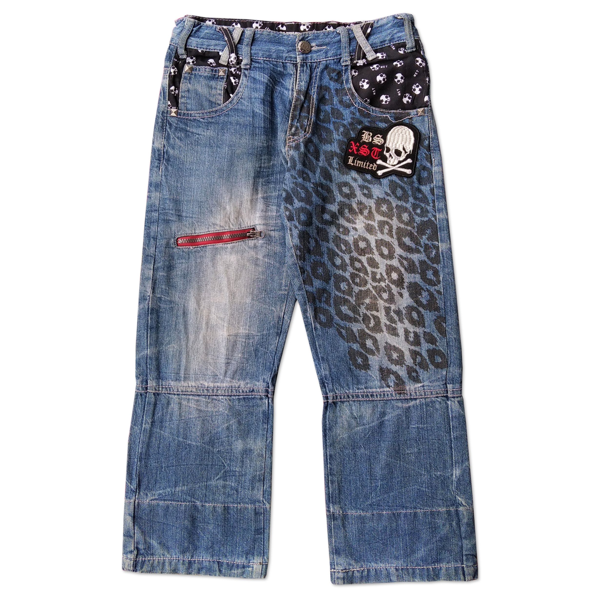 Vintage y2k BATSU STUDIO Stud Punk Denim Cropped Pants