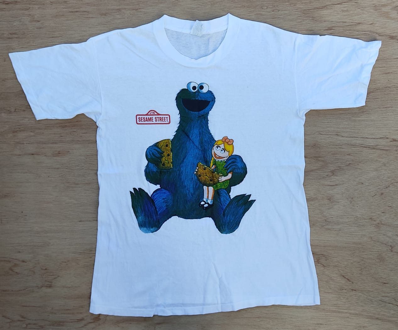 image of Made In USA x Vintage Tee D - 8 Sesame Street in White, Men's (Size Medium)