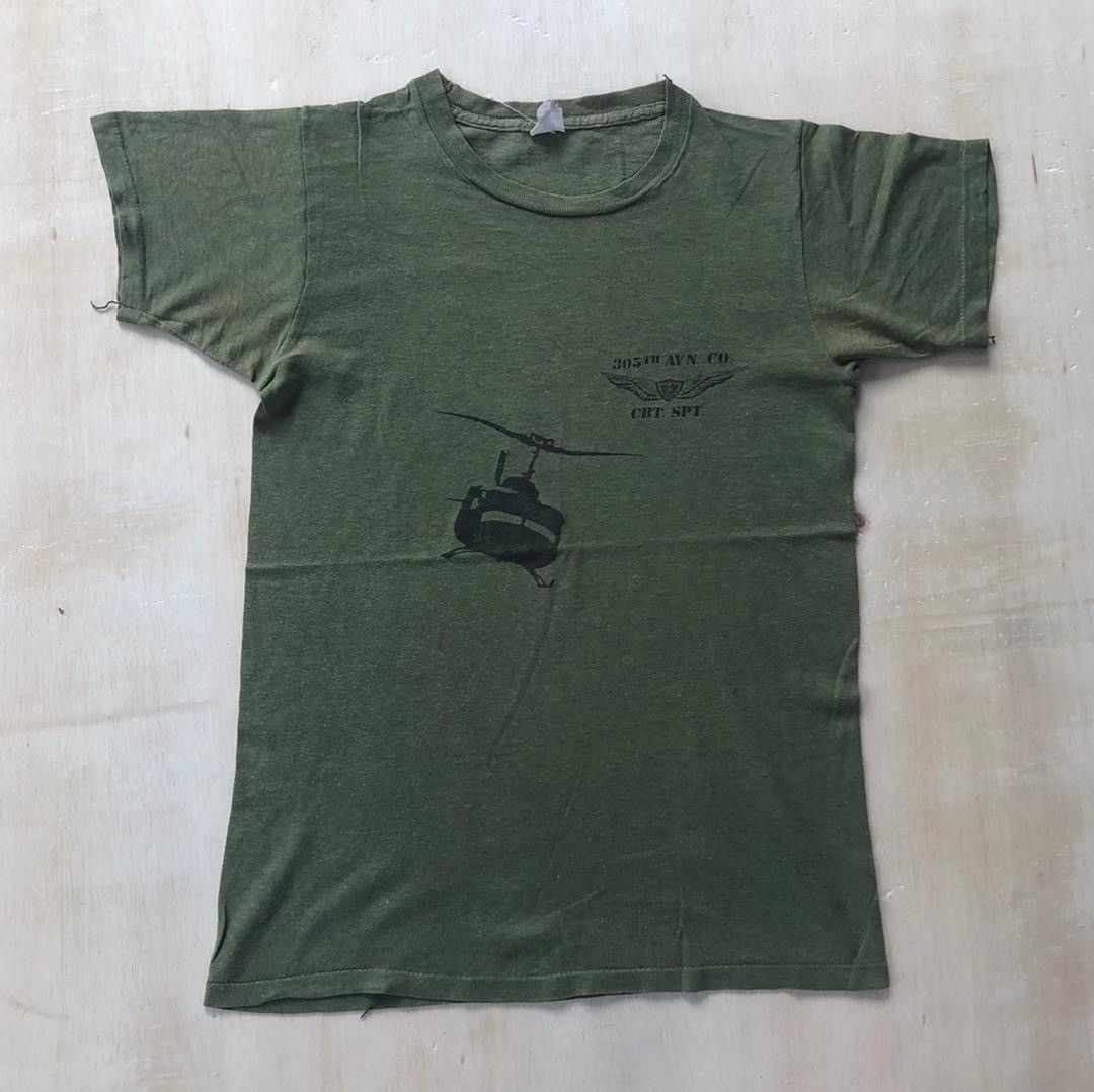 image of Made In USA x USN Vintage Tee Army C5 in Army Green, Men's (Size Small)