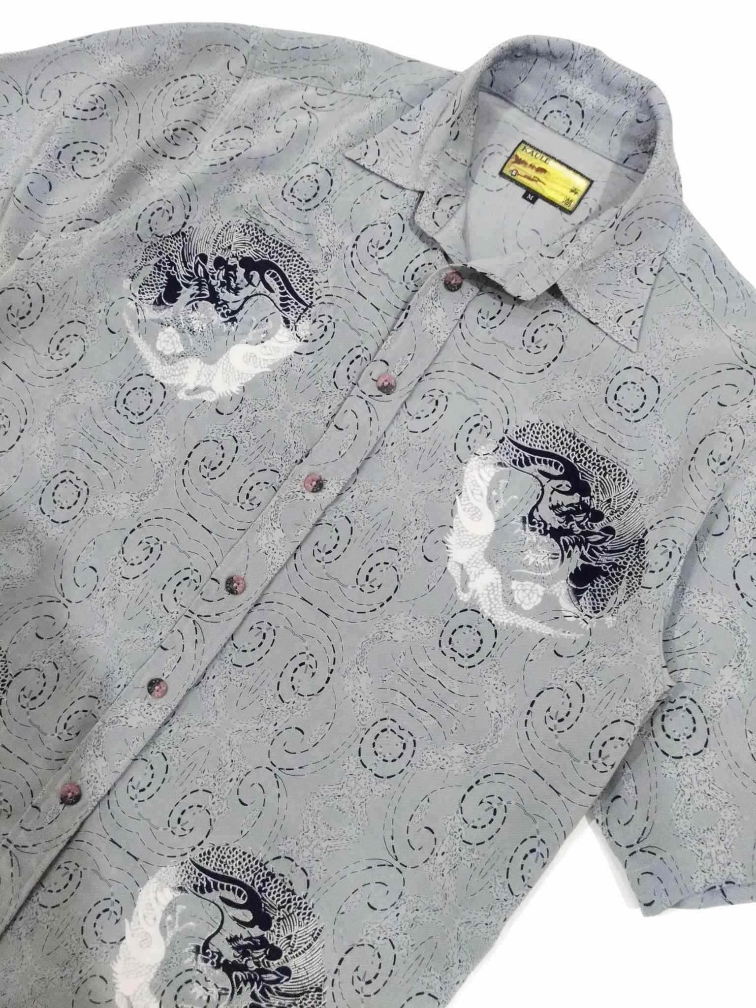 Japanese Brand RARE! KAULE JAPANESE TRADITIONAL MOTIF DRAGON HAWAII SHIRT Size US L / EU 52-54 / 3 - 7 Thumbnail