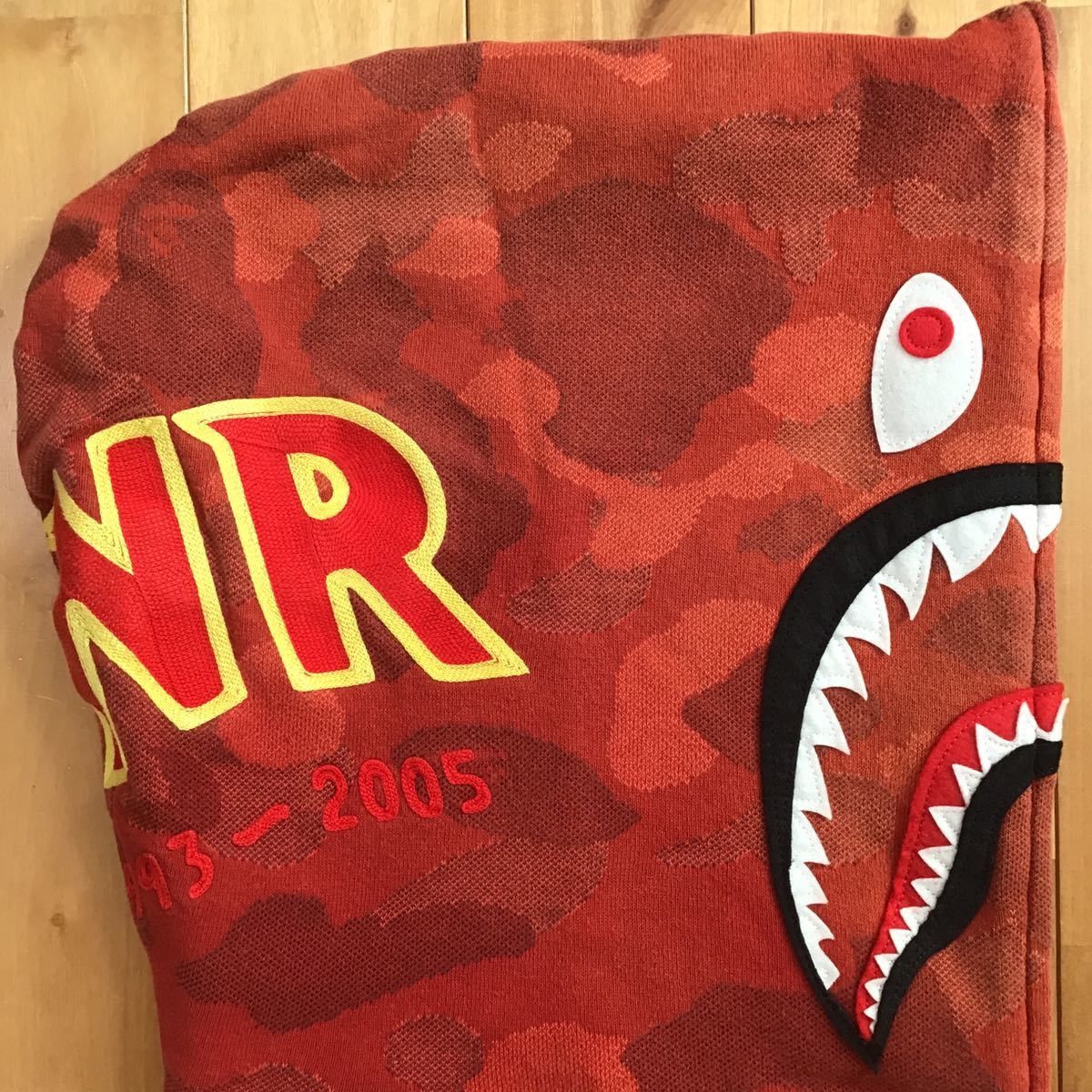 BAPE Jacquard Camo Shark full zip hoodie Red camo ape