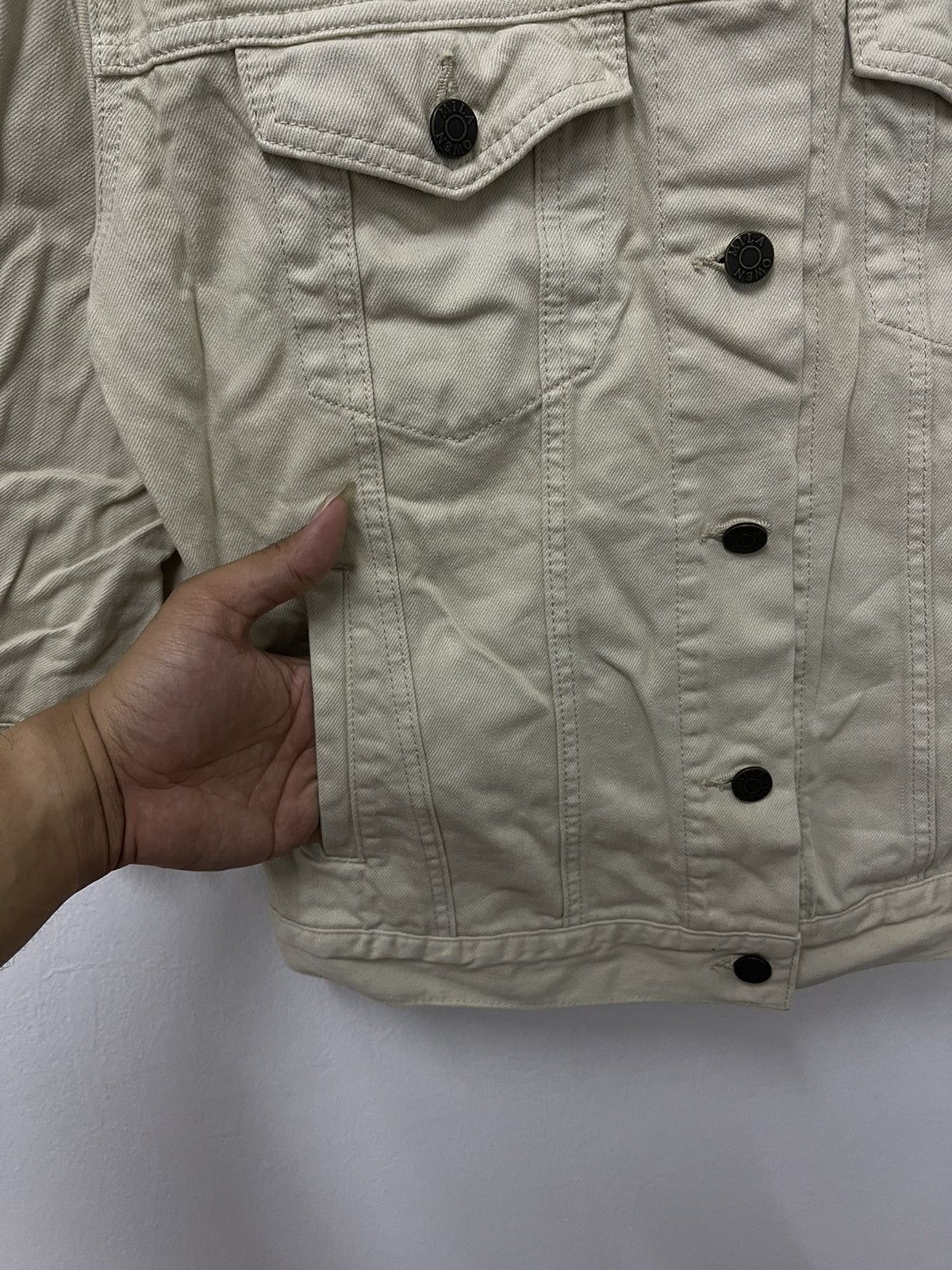 Edwin × Vintage Vintage Mila Owen By Edwin Denim Trucker Jacket Size US M / EU 48-50 / 2 - 4 Thumbnail