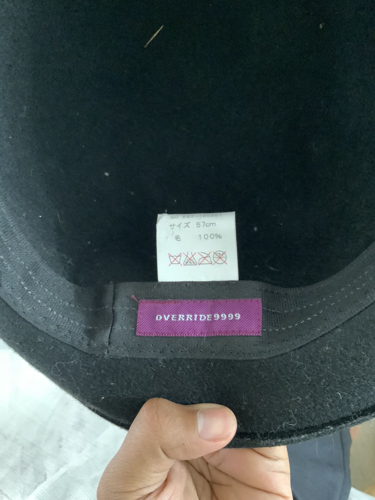 Japanese Brand Override 9999 Japan Made Wool Black Plain Hat Size ONE SIZE - 10 Thumbnail