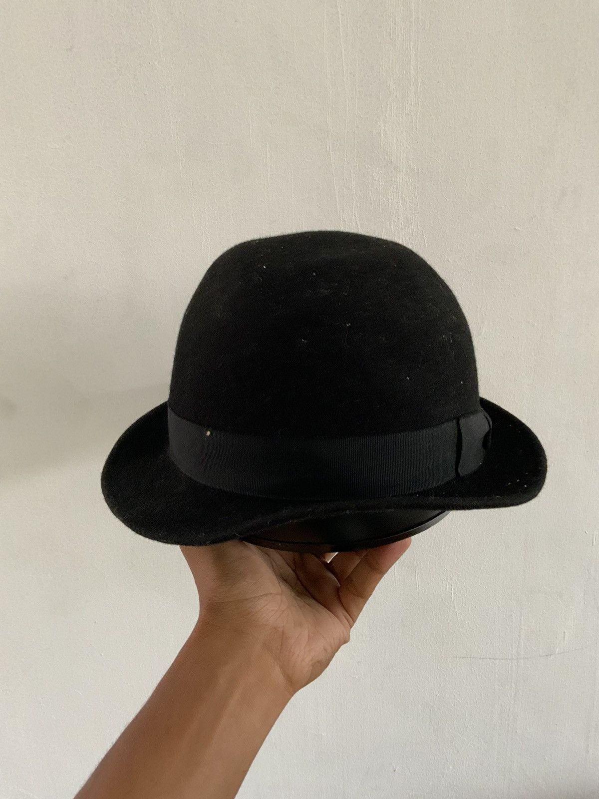 Japanese Brand Override 9999 Japan Made Wool Black Plain Hat Size ONE SIZE - 5 Thumbnail