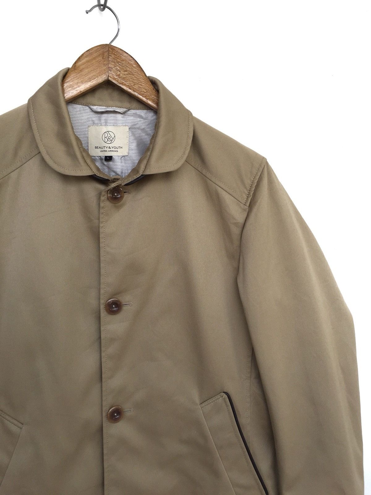 BEAUTY&YOUTH United Arrows Tan Khakis Button Officer Jacket Size US M / EU 48-50 / 2 - 2 Thumbnail
