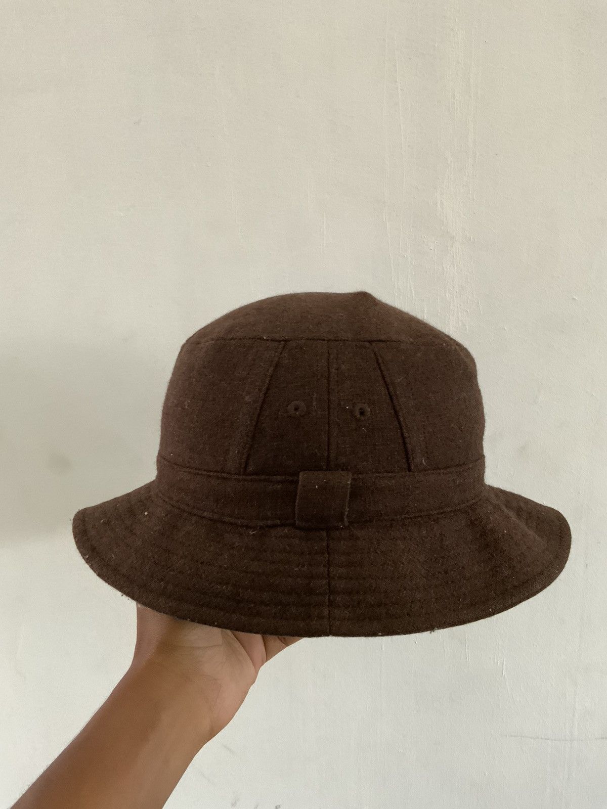 Japanese Brand Wool Avant Garde Brown Bucket Hat Size ONE SIZE - 2 Thumbnail